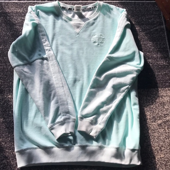 SOLD❗️VS PINK Velour Mint Campus Crew Sweatshirt - Picture 4 of 6